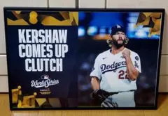 LAドジャース カーショーMLB 2025年WS連覇！A3ポスターフレーム付き①