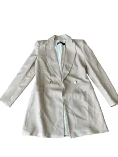 ベージュ ダブルブレスト テーラードジャケット