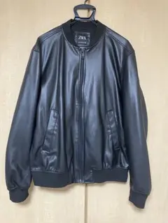 試着のみ✨ZARA フェイクレザージャケット　裏ボア シングル ライダース 黒 ZARA ザラ ライダース フェイクムートン ボア レザージャケット