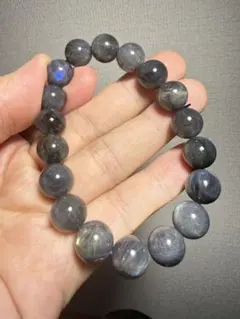 高品質ブラックラブラドライト 12mm超大玉 ブレスレット天然石シラー多数