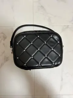 WEGO パールキルティング 2WAY ぬいポーチ ブラック