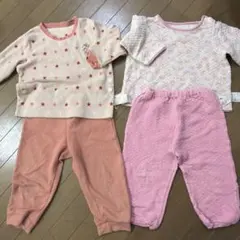 星柄フリースベビーパジャマ上下セット