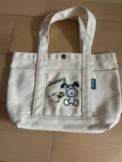 PEANUTS スヌーピー 刺繍 キャンバス ミニトートバッグ