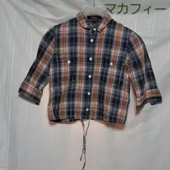 マカフィー　麻　リネン100%　チェックシャツのサムネイル
