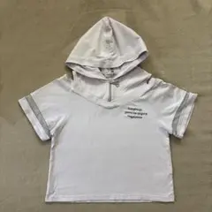 メゾピアノジュニア　肩出し Tシャツ 140 ラベンダー 紫　ハーフジップのサムネイル