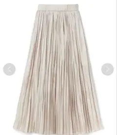 GRL グレイル　サテンプリーツ　ロングスカート　ウエスト総ゴム　ホワイト