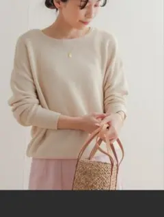 アーバンリサーチドアーズ　コットンボートネックガーターKNIT　ニット