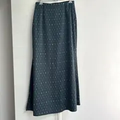 アーバンリサーチ　コモンペンシルフレアスカート　ダークグリーン　美品　フリー　柄