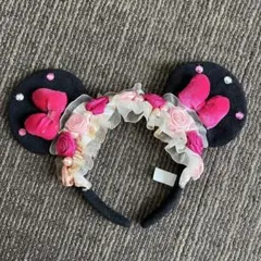 ディズニー ミニー カチューシャ 花 パール