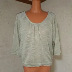 Honeys CINEMACLUB 首元ゆったり七分袖ラグランセーター M