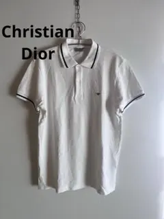Dior BEE 刺繍 ポロシャツ 白 黒 L