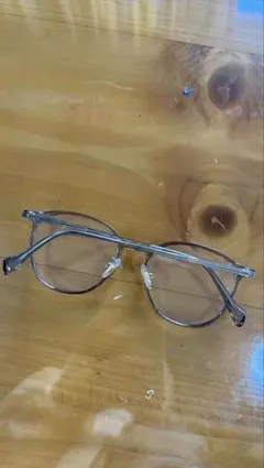 シルバー メタル ラウンドレンズ メガネ