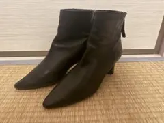 バックジップ/金/LE TALON GRISE 6.5cmレザーショートブーツ