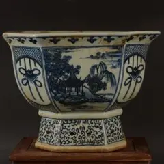 ② 景徳鎮 中国美術品 陶器製 象 オブジェ 飾り スツール 花台 骨董品