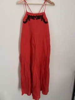 【美品】coen キャミソールワンピース フリーサイズ レッド マタニティにも◎