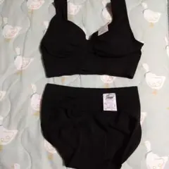 しまむら　ハーフトップブラ フィットインナー　パンツ　L ブラック