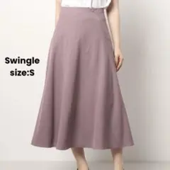 Swingle 状態良 サイドジップ切り替えフレアースカート スウィングル日本製