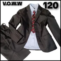 美品★120 男の子 V.O.W.W フォーマルスーツ 黒 卒園 入学式 4点