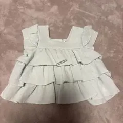 さ*こ様 juo ミントグリーン フリルトップス 90