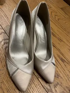 美品 レディース レース柄パンプス 24.0cm 入学式 フォーマル