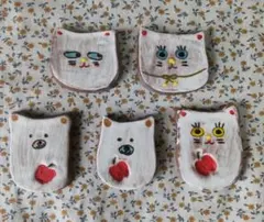 動物箸置き ハンドメイド 手作り箸置き レトロ雑貨 陶器 雑貨 ５個セット