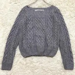 1556 良品✨チャオパニック ケーブル編みニット プルオーバー ウール 麻のサムネイル