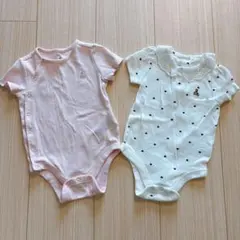 GAP 半袖 ロンパース 3-6ヶ月 2点セット くまけつ ハートドット柄