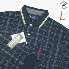 新品 ビバリーヒルズポロクラブ 長袖 ポロシャツ ネイビー Lサイズのサムネイル