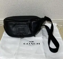 【極美品】　メンズ　COACH ブラック レザーボディバッグ 76188