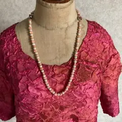 淡水パール 珊瑚 2WAY ロングネックレス ハンドメイドのサムネイル