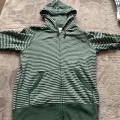 00s old uniqlo ダブルジップ パーカー 緑 ボーダー