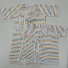 《新品、未使用》ストライプデザイン ベビー肌着 2着セット