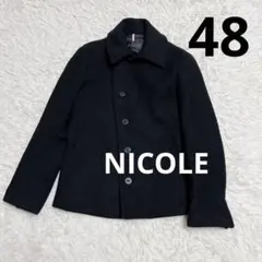NICOLE ニコル ウールコート ピーコート ブラック48サイズ