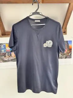 人気☆ モンクレール ネイビー ダブルロゴ M Tシャツ 国内正規品 5S22 