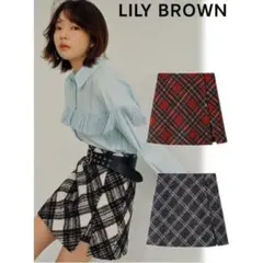 LILY BROWN レッド チェック柄 ミニスカ　2月中捨てます