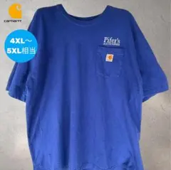カーハートCarhartt企業ロゴ刺繍ポケットTシャツ4XLルーズフィットK87