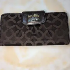 COACH ロゴ入り長財布 ブラウン
