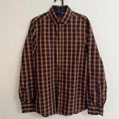 H&M チェック柄 長袖 ネルシャツ ブラウン系