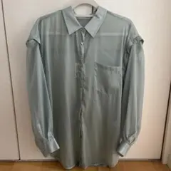 ナイスクラップ　ミントグリーン　シアーシャツ
