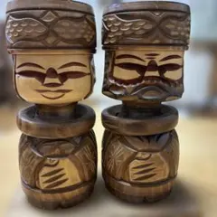 ニポポ人形　北海道民芸品　アイヌの木彫のサムネイル
