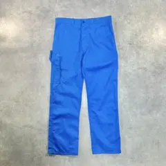 70s 80s Tergal ユーロ ワーク パンツ ブルー フランス製 XLのサムネイル