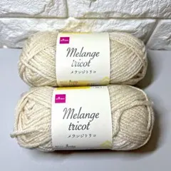 ダイソー　メランジトリコ　2玉　アイボリー　毛糸　手芸　ハンドメイド