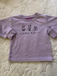 ミニーマウス プリント トレーナー 薄紫 90