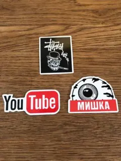 Stussy Mishka YouTube ステッカー 3枚セットのサムネイル