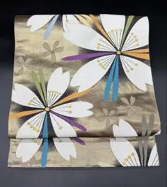 c1071 逸品 高級品 正絹 袋帯 全通 リバーシブル 桜 金糸 豪華 - メルカリ