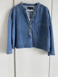 新品⭐️ZARA♡ザラ ハーフデニムスタンドカラーシャツ　ショート丈ジャケット