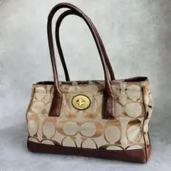 COACH Signature Turn Lock Tote Hand bag
