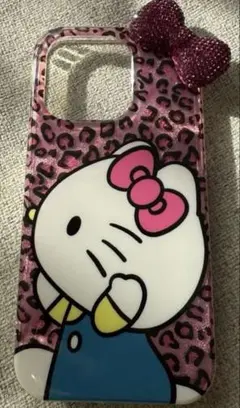 ハローキティ ヒョウ柄 iPhone15Proケース
