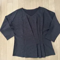 calico カルンガニコットンカディVネックトップス/インディゴ Mサイズ 