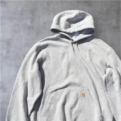 Carhartt パーカー グレー プルオーバー ロゴ 古着　Lサイズ